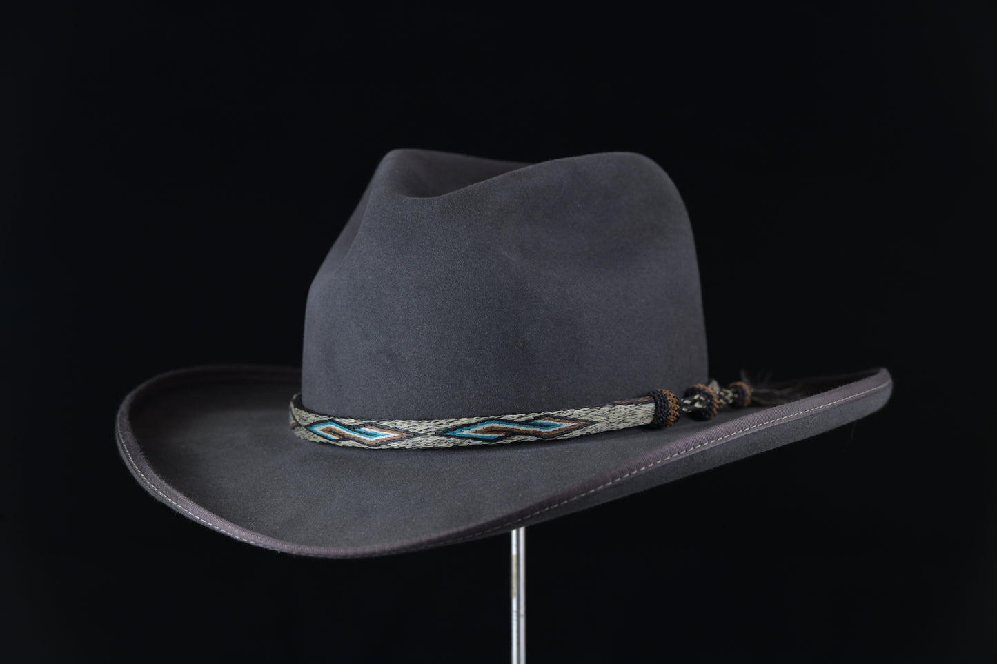 100% Beaver Charcoal Black Western Dress Hat (6 7/8+)