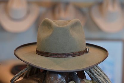 100% Beaver Pecan Western Fedora (Size 7 3/8)