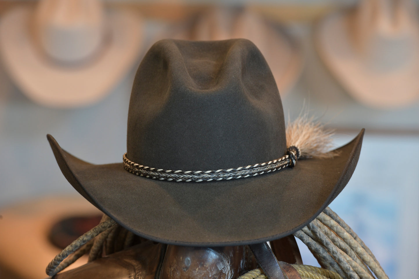 50% Beaver Charcoal Black Gus Cowboy Hat (Size 7 1/8+)