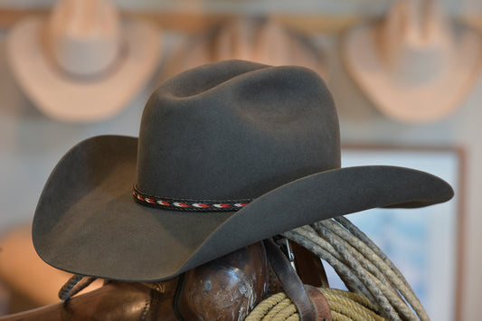 50% Beaver Charcoal Black Cattleman's Cowboy Hat (Size7 3/8)